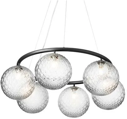 Nuura Miira 6 Circular Ljuskrona Rock Grey/Optic Klar
